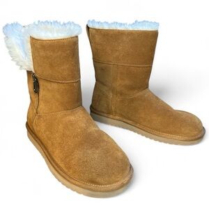 Koolaburra by UGG boots tan suede faux shearling 7 cabincore